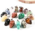 thumbnail image 3 of 12x Charms Natural Gemstone Pendant Carved Skull Crystal Pendant for Jewelry USA, 3 of 12