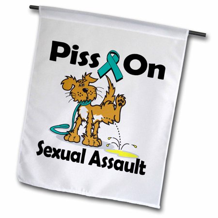 3dRose Piss On Sexual Assault Awareness Ribbon Cause Design - Garden Flag, 12 by 18-inch