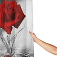 thumbnail image 4 of JOOCAR Rose Shower Curtain, Romantic Floral Blossom Red Rose Reflection on Water, Fabric Bath Curtain with 12 Hooks, Black Grey Red Bathroom Curtain, Machine Washable, 72 x 72 Inch, 4 of 7
