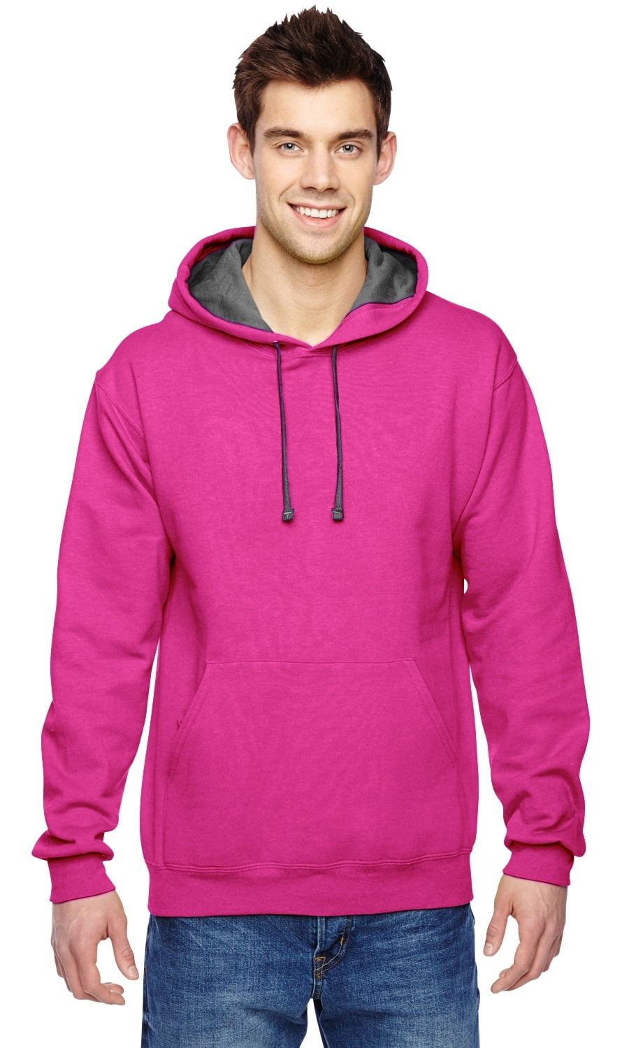 fruit of the loom pink hoodie