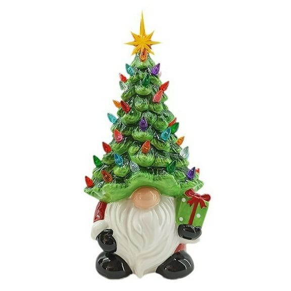 PatungKu Portable Tabletop Christmas Gnomes Decors With Festival Light No Cord Required