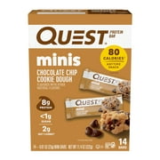 Quest Nutrition, Mini Protein Bars, Low Carb, Chocolate Chip Cookie Dough, 14 Ct