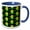 Blue/White, variant on 3drose, Pattern of Yellow Hibiscus Flower and Hawaiian Islands on Black., 15oz Mug
