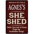 thumbnail image 1 of AGNES'S She Shed Sign Red Wall Shack Decor Lady Cave 8 x 12 Matte Finish Metal 108120088220, 1 of 1