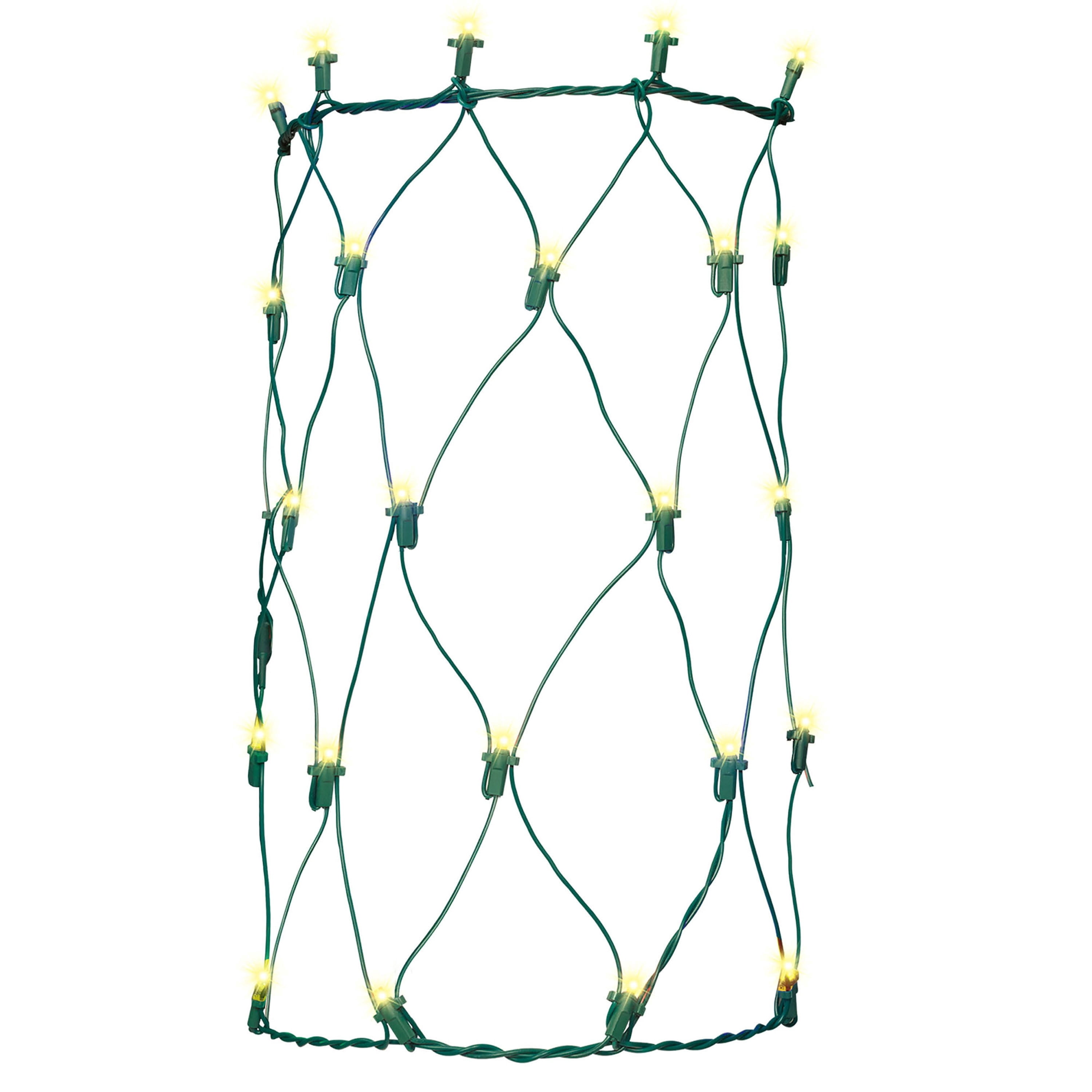 Indoor/Outdoor 100-Count LED Tree Trunk Christmas Net Lights, Warm White, Green Wire, 6' x 1.5', by Holiday Time