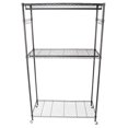 thumbnail image 3 of Clearance! 2Tier Rod Closet Organizer Garment Rack Clothes Storage Hanger Shelf Hooks Black, 3 of 6