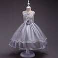thumbnail image 4 of Ropa para niños, vestido de pasarela para niños, vestido de princesa con flores para niños grandes, vestido de flores bordado con lentejuelas, 4 of 5