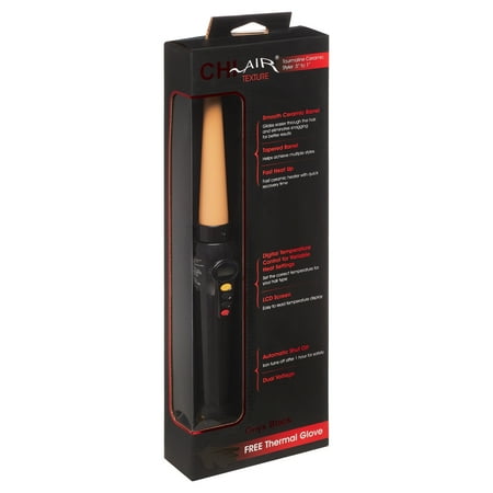 CHI Air Tourmaline Ceramic 1/2 - 1" Hair Curling Styler Wand, Onyx Black