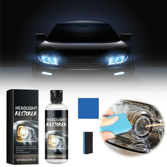 Riforla New Headlight Kit Car Headlight Cleaner Car Headlight Headlight Kit 100ml Car Care & Cleaning Black