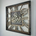 thumbnail image 6 of THE GEARS CLOCK Wall Clock with Real Moving Gears AM-LI_ 24 in Square Carbon-Grey, 6 of 8