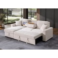 thumbnail image 3 of GOOEEN Chenille Pull Out Sofa Bed Modern L-Shaped Sleeper Sofa Beige, 3 of 6