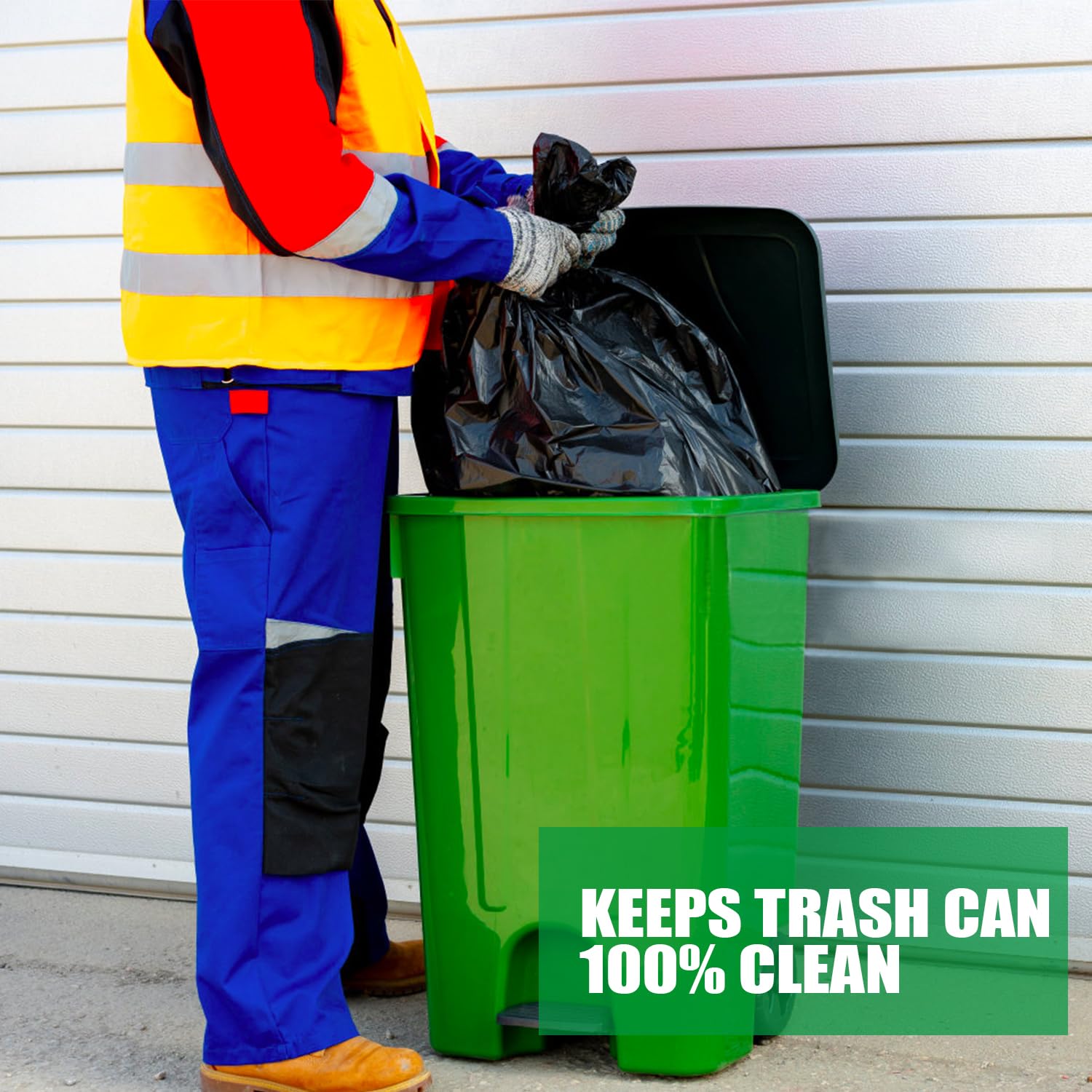 GYDEK Trash Bags, 60 Gallon Heavy Duty Garbage Bag & Kitchen Trash Bags,50 Count Trash Bags Tall Kitchen - Large | Recycling Black Trash Bags for Outdoor,Contractor, Lawn, Leaf