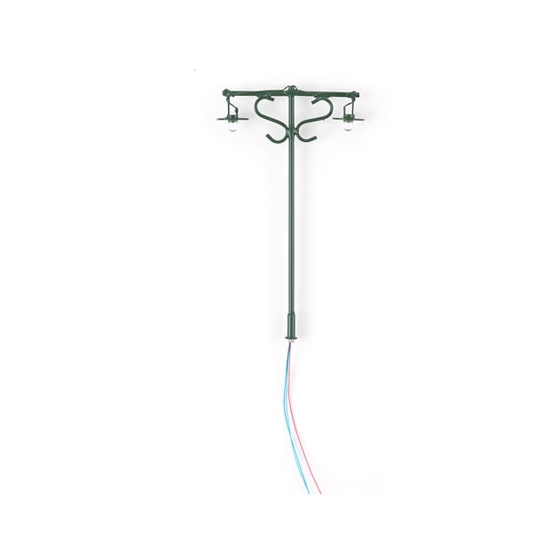 Bearachild Luces de diseño de modelo, lámparas de jardín al aire libre de cabezas, escala, Mini poste de luz en miniatura, patios, mesa, tren, Artesanía Verde (1:87) (Blanco) Bearachild HA066860-05