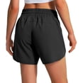 thumbnail image 3 of KDDYLITQ Running Shorts for Women High Waisted Drawstring Shorts Quick Dry Sporty Trouser Athletic Liner Short Pants with Zipper Pockets Black S, 3 of 4