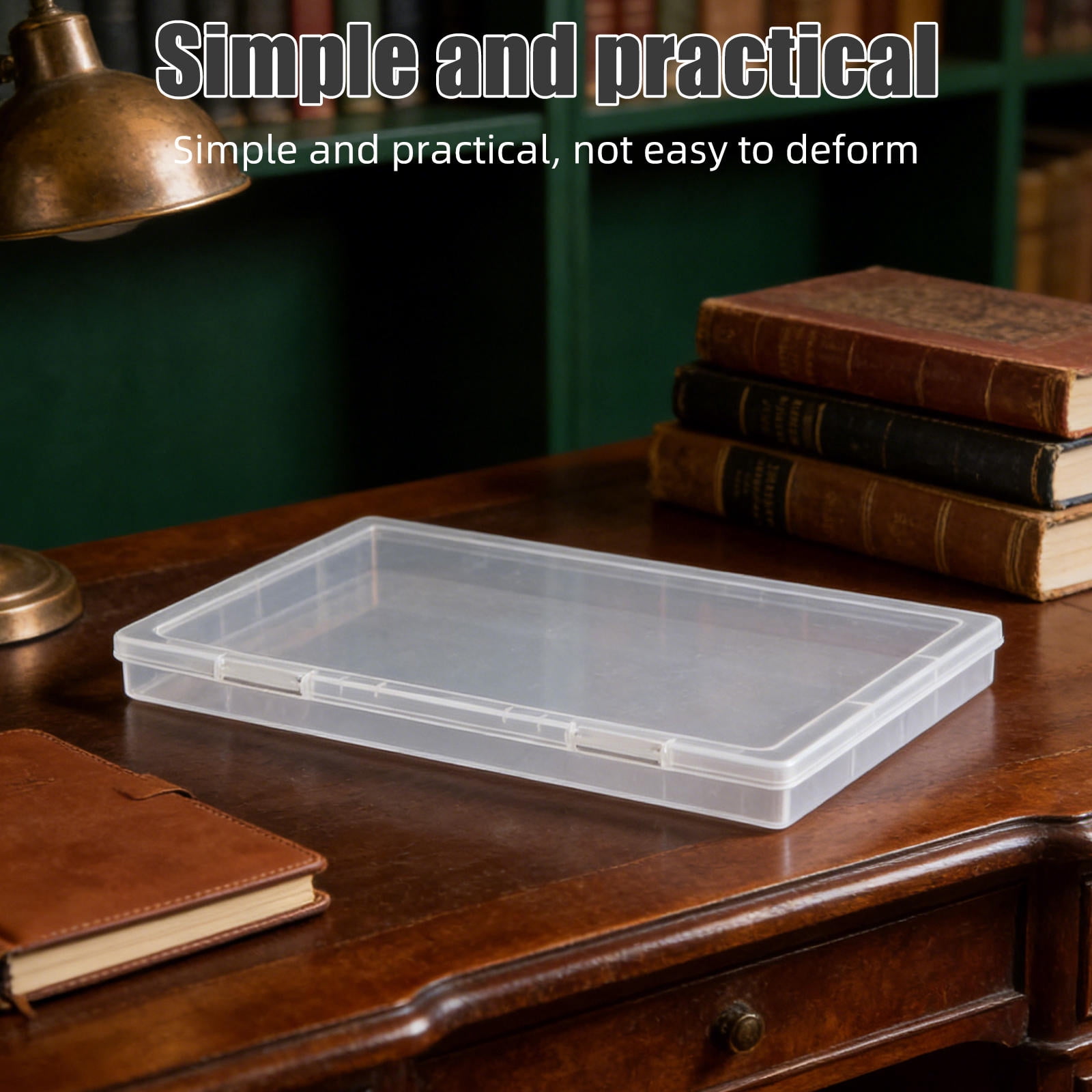 BESTYASH 6-Pack Clear Storage Boxes for Photos, Scrapbook Paper, Photo Cards, and Memory Organization Supplies