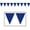 Blue, variant on Beistle - Flame Pennant Banner - 11" x 12' - Pack of 12