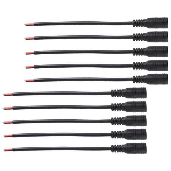 10pcs 12V DC Power Plug Female Jack Connector Cable 5.5X2.1mm With Cord 15CM for CCTV LED Strip Light