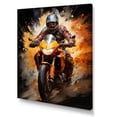thumbnail image 2 of Designart "Vintage Dirty Bike In Orange And Blue I" Motorcycle Canvas Art Print, 2 of 7