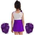 thumbnail image 2 of YONGHS Kids Girls Cheer Leader Outfit Cheerleading Dance Dress with Shorts Pom Poms Purple 10, 2 of 7