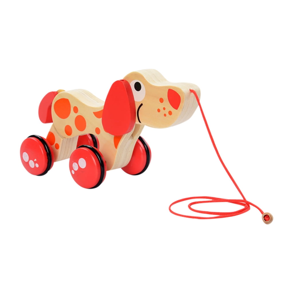 RYRDWP Clearance Wooden Pull Along Toddler Walker Toy Car with