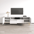 thumbnail image 4 of Nicole TV Stand for TVs up to 85", Mid-Century Modern Matte 75" Entertainment Center, TV Media Console with Storage Cabinets, 4 of 5