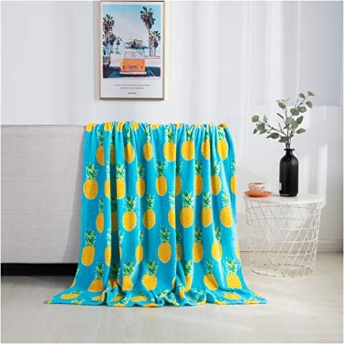 Velvet Touch Ultra Plush Christmas Holiday Printed Fleece Throw/Blanket-50 x 60inch, (Pineapple)