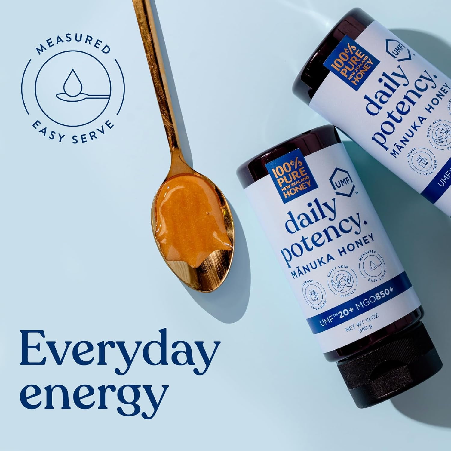100% Pure New Zealand Honey | UMF 20+ Squeezy Raw Manuka Honey | Gluten Free 12 oz