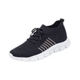 thumbnail image 3 of YOUYEDIAN Sneakers for Women Versatile Lace Up Non Slip Round Toe Fashion Breathable Mesh Sport Soft Sneakers Casual Low Top Comfy Stretch Strap Print Walking Shoes, 3 of 5