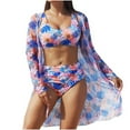 thumbnail image 1 of Trajes de Baño de Bikini de Mujer con Correas Impresas V Sexy Split Set de Tres Piezas, Diseño de Corte Alto para la Piscina de Playa Y las Vacaciones de Verano, 1 of 9