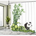 thumbnail image 5 of Ambesonne Cartoon Shower Curtain, Panda Bear Funny Forest, 69"Wx84"L, White Black and Green, 5 of 5
