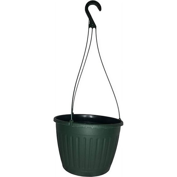 10" Green Imperial Deco Saucerless Hanging Baskets - 5 Baskets With 5 Hangers by Landmark Plastic