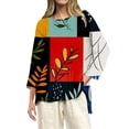 thumbnail image 1 of WZXFASHION T-Shirts Décontractés à Manches 3/4 pour Femmes, Col Rond, Coton, jusqu'à 50 % de Réduction, 1 of 5