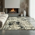 thumbnail image 2 of Ottomanson Soft Shag Area Rug 5x7 Abstract Modern Rug for Bedroom, 5'3" x 7', Beige/Ivory, 2 of 13