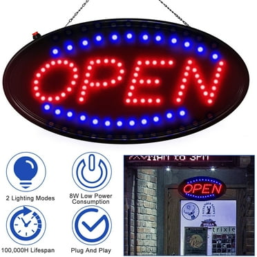 Moclever LED Open Signs for Business, 1.14lbs Neon Light Open Sign with Animated Motion Ultra Bright