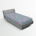 thumbnail image 2 of Ambesonne Tropical Fitted Sheet, Art Boho Pattern Flamingo, Twin Size, Pastel Pink Seafoam, 2 of 5