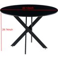 thumbnail image 5 of GZXS Black Dining Table with MDF Top and Crossed Metal Legs, 42.1" Round Kitchen or Living Room Table, Easy to Assemble and Clean – Seats 4 to 6, 5 of 6