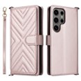 thumbnail image 5 of Wallet Case for Samsung Galaxy S24 Ultra with Wrist Strap, Crossbody Shoulder Strap, Card Slots Purse, Luxury PU Leather Kickstand Cell Phone Cover Maagnetic Closure for Galaxy S24 Ultra, Pink, 5 of 11