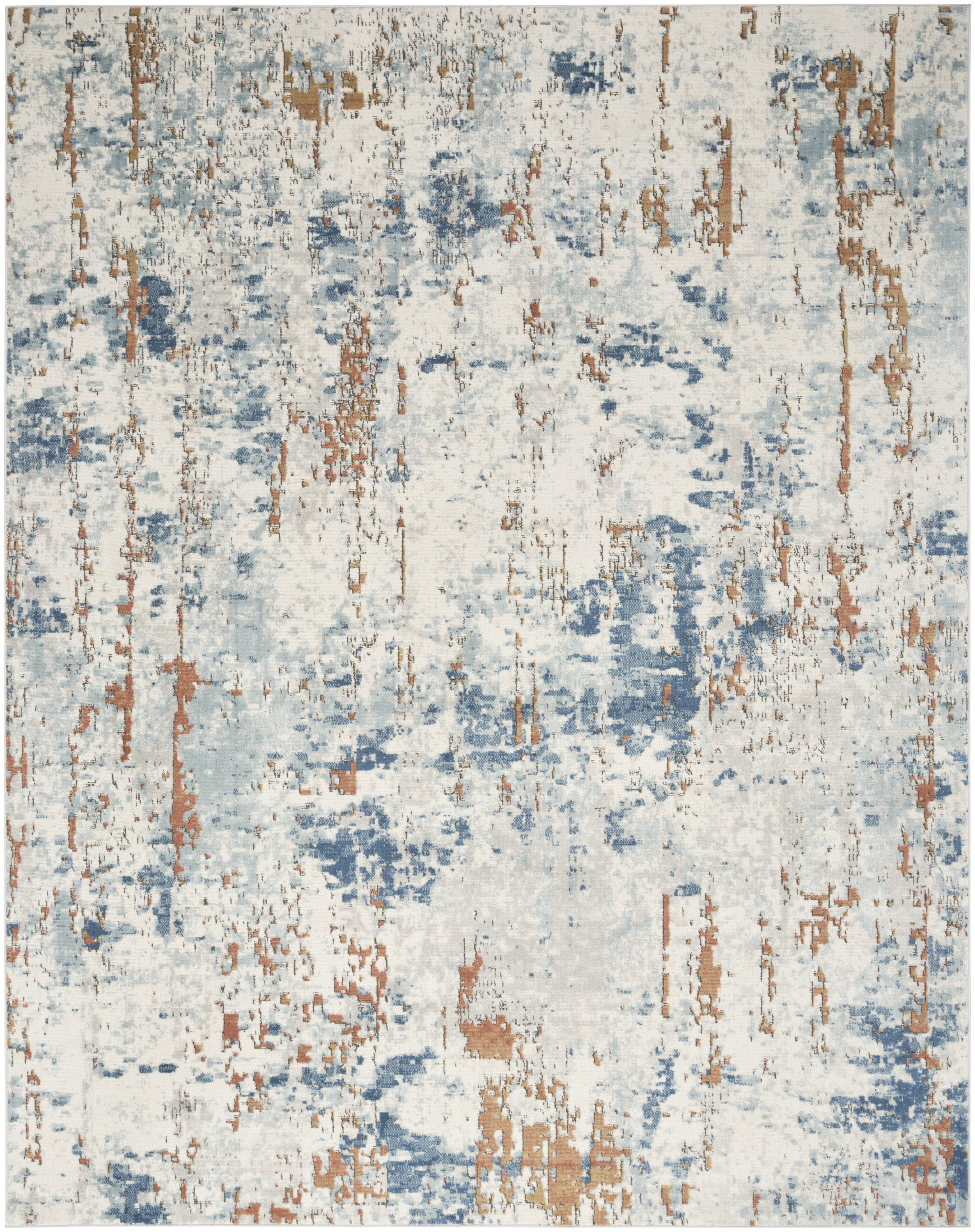 Nourison Concerto Abstract Beige Blue Rust 5'3" x 7'3" Area Rug, (5x7) - image 2 of 8