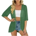 thumbnail image 6 of Perfectbot Women's Sheer Chiffon Open Front Cardigans Lightweight Elbow-Length Sleeve Kimono Summer Cover Ups, 6 of 8