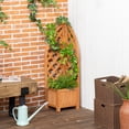thumbnail image 2 of Outsunny Raised Garden Bed with Trellis, Wooden Raised Planter Box, 2 of 10