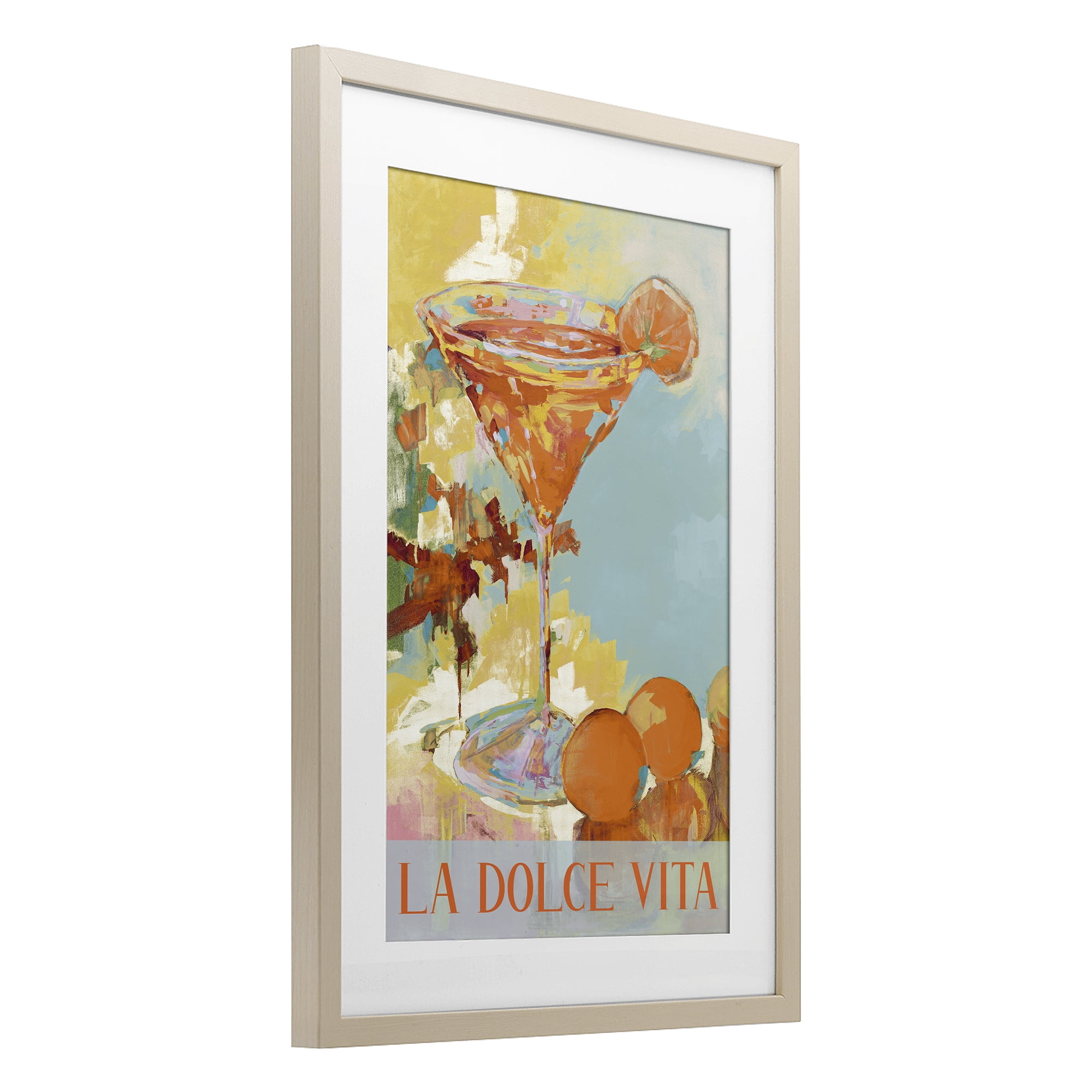 Stupell Industries La Dolce Vita Citrus Cocktail Birch Framed Print Under Glass, design by Jane Slivka