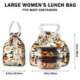 thumbnail image 5 of Black Cat Pumpkin Halloween Pattern Drawstring Lunch Bag Women - Drawstring Lunch Bag Insulated for Work Office - Stain-Resistant Large Lunchbags for Women with Multi-Pockets, 5 of 6
