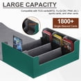 thumbnail image 4 of Caja de almacenamiento de cartas Uxcell, caja para mazos de juego que sostiene más de 1800 cartas, con cierre magnético y 10 divisores, Verde/Gris, 4 of 7