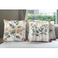 thumbnail image 4 of Ambesonne Eucalyptus Throw Pillow Cover 4 Pack, Botanical Antique Motifs, 18", Cinnamon Blue Grey Green, 4 of 5