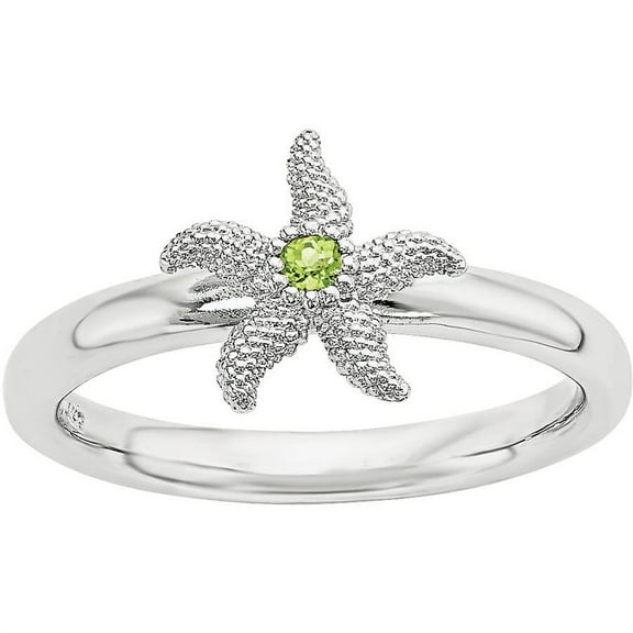 Peridot Sterling Silver Starfish Ring