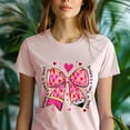thumbnail image 5 of Teaching Is a Work of Heart Shirt – Pink Bow Valentine Teacher Graphic Tee , Gold, Size M, 5 of 6