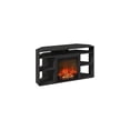 thumbnail image 2 of HomeStock Earthy Elegance Open Storage No Heat Decorative Electric Fireplace Corner TV Stand, Entertainment Center with Plastic Poles for TV up to 55 Inch-Color:Americano,Size:Corner with Top Shelf, 2 of 2