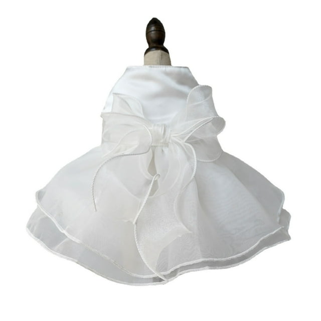 Vestido blanco para perro, vestido de novia para perro con lazo grande, vestido de princesa, vestido de novia, vestido de fiesta de cumpleaños, vestido de princesa para mascotas