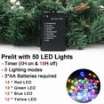 thumbnail image 3 of Every Moment Counts 24" Multicolor Battery Operated Christmas Wreath, Colorful LED Lights with Pine Cones, Holiday Party Decor, 3 of 8