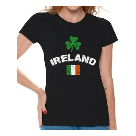 Awkward Styles Womens St. Patricks Day Shirt Ireland T Shirt Irish Flag Vintage Tops for Women Irish Pride St Patrick Shirts Lucky Shamrock Tshirt Irish Clover Gifts for Her Womens Irish Shirt